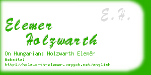 elemer holzwarth business card